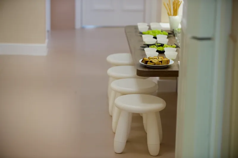 table with snacks on